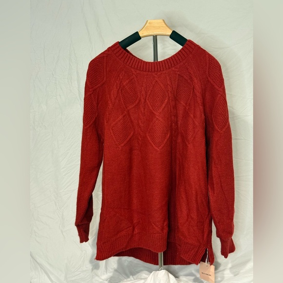 BloomChic Red Crew Neck Sweater Cozy Knit - Picture 1 of 3